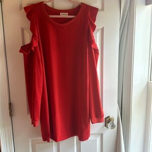ee:some red sweatshirt dress with arm cutouts Size L